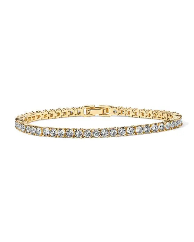 Goldenes Tennisarmband mit Glitzernden Kristallen