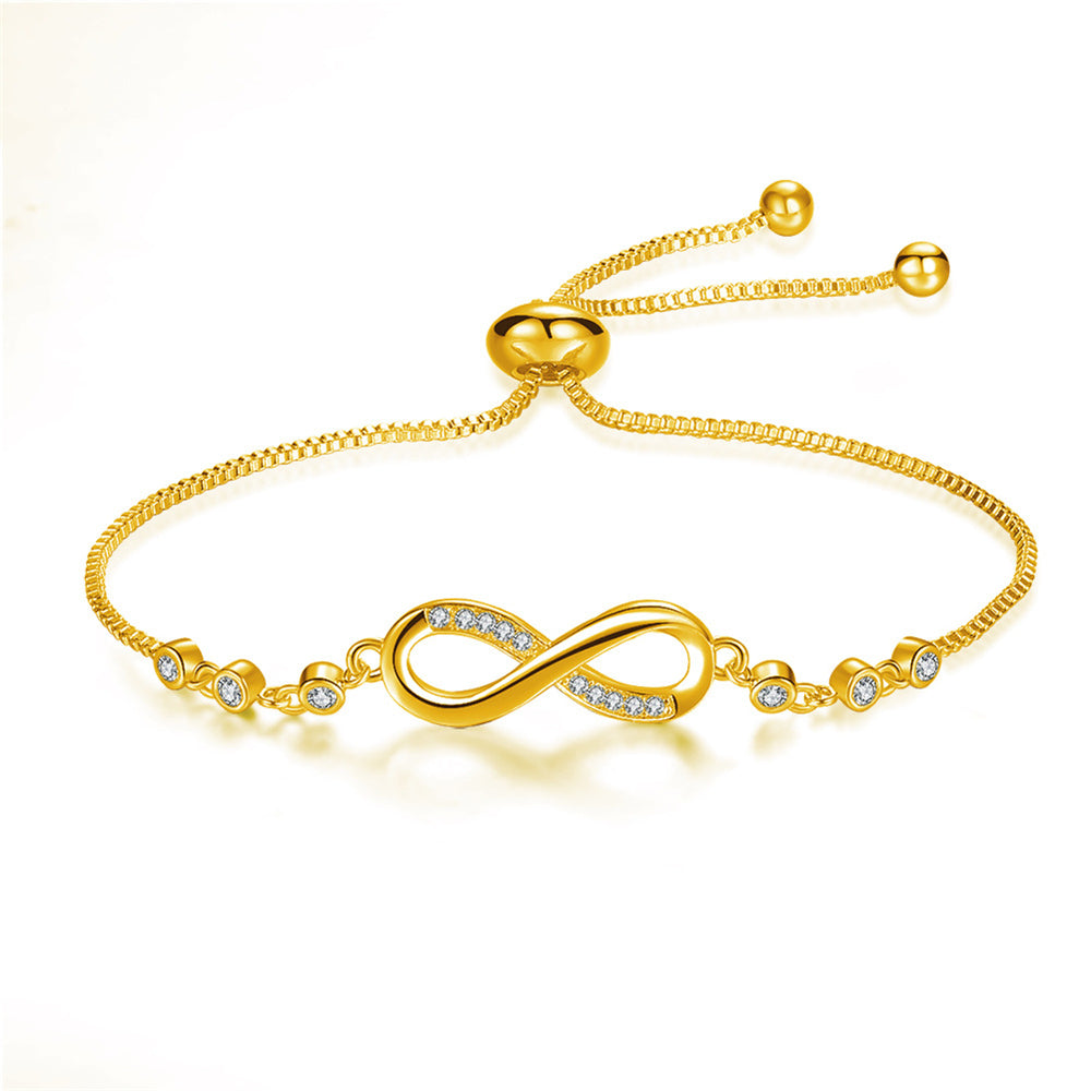 Chic verstellbares Armband aus Roségold in Unendlichkeit-Form