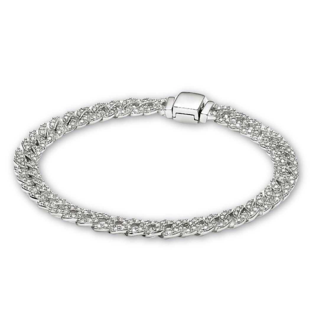 Cuban Bracelet mit Moissanit