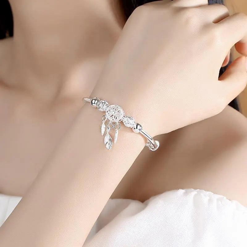 Armband mit Traumfänger-Anhänger aus Silber